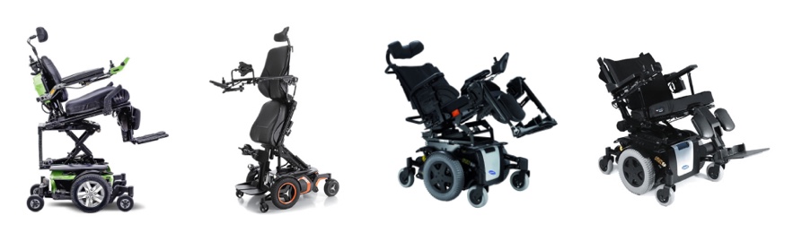 A variety of power wheelchairs