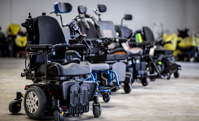 a variety of wheelchairs