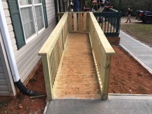 Wooden Wheelchair Ramp Installation 