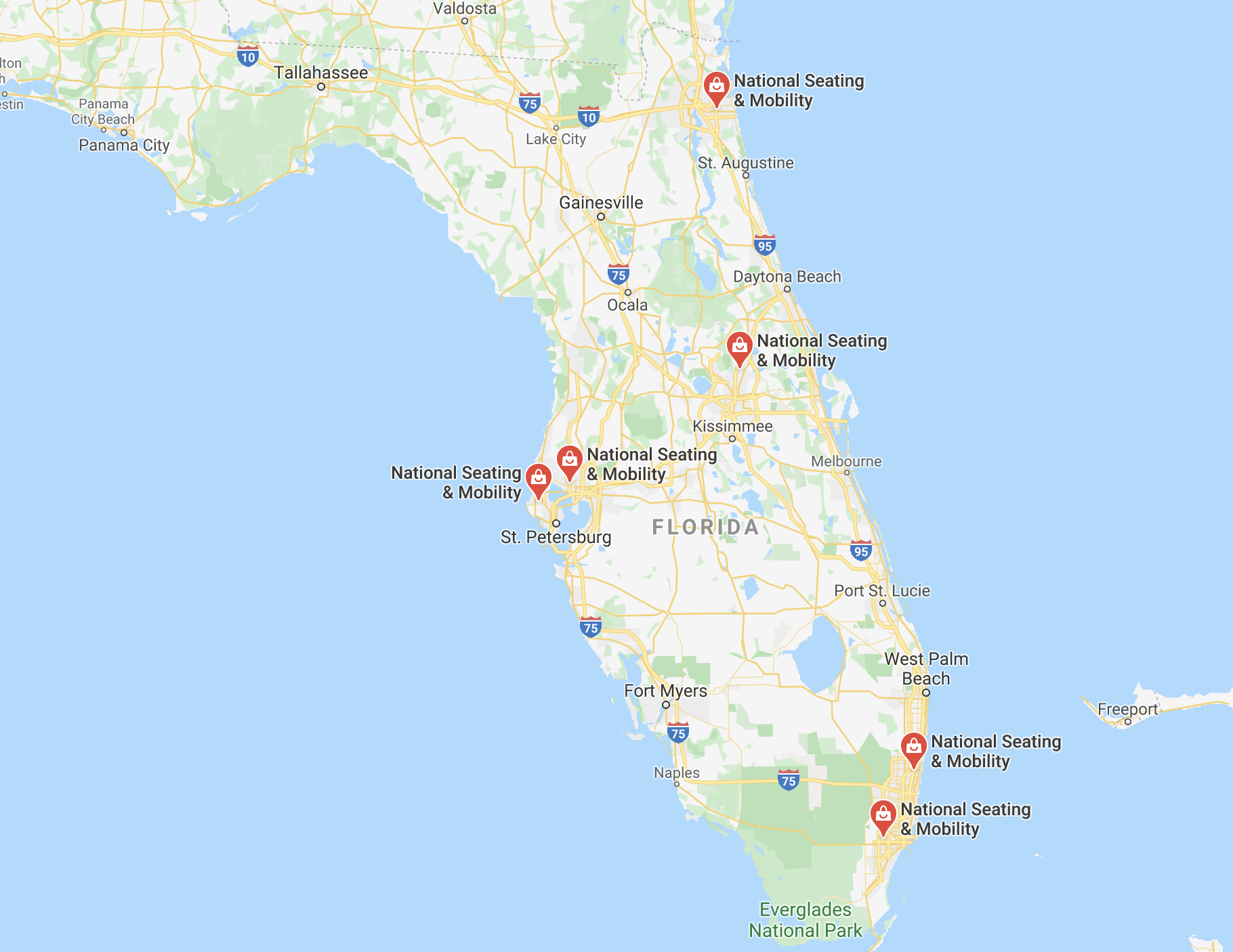 Map of NSM locations in Florida