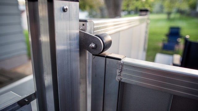 The corner edge of the EZ-ACCESS PASSPORT® Vertical Platform Lift