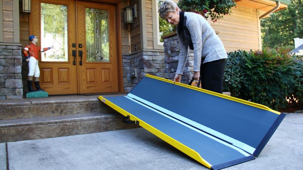 Graphite Fiber Ramp leading to a door