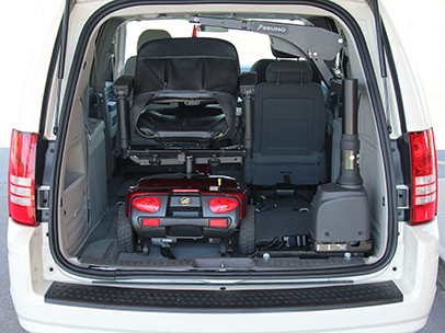 A scooter in a van