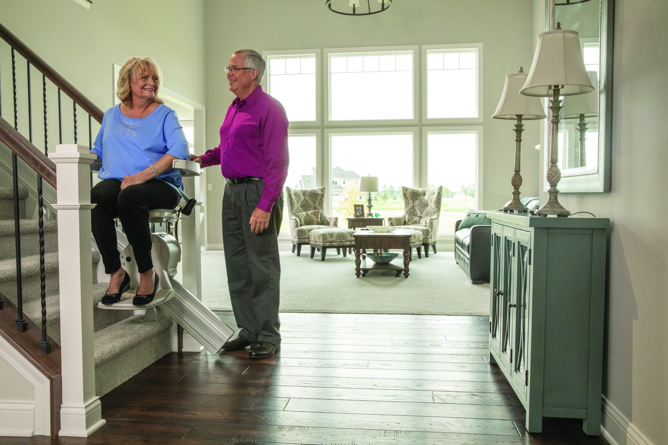 Bruno elan stair lift with couple