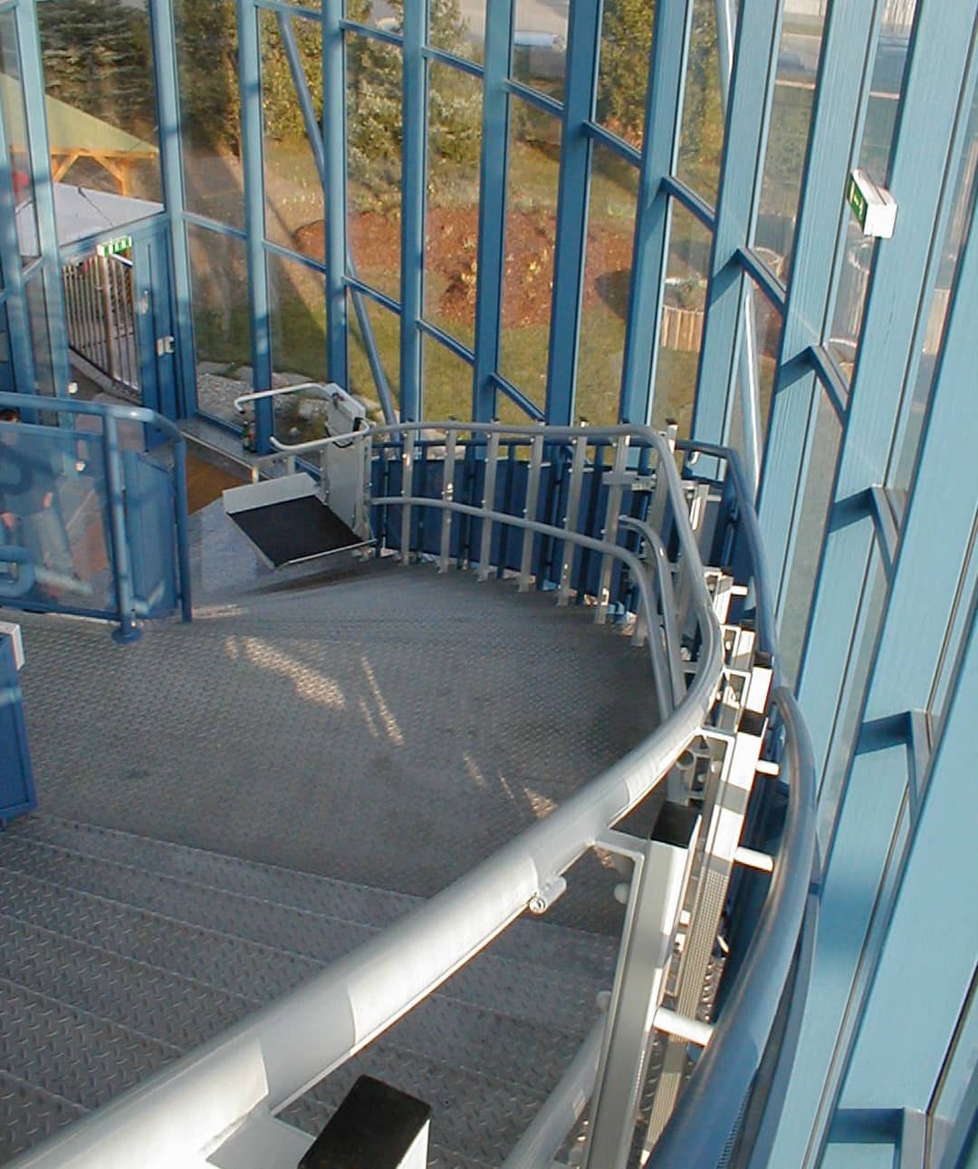 The inside of a platform lift