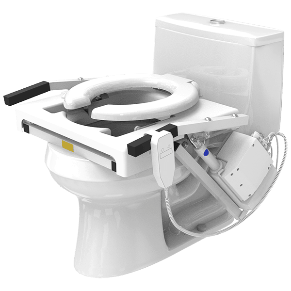 The EZ-ACCESS TILT® Toilet Incline Lift installed on a toilet