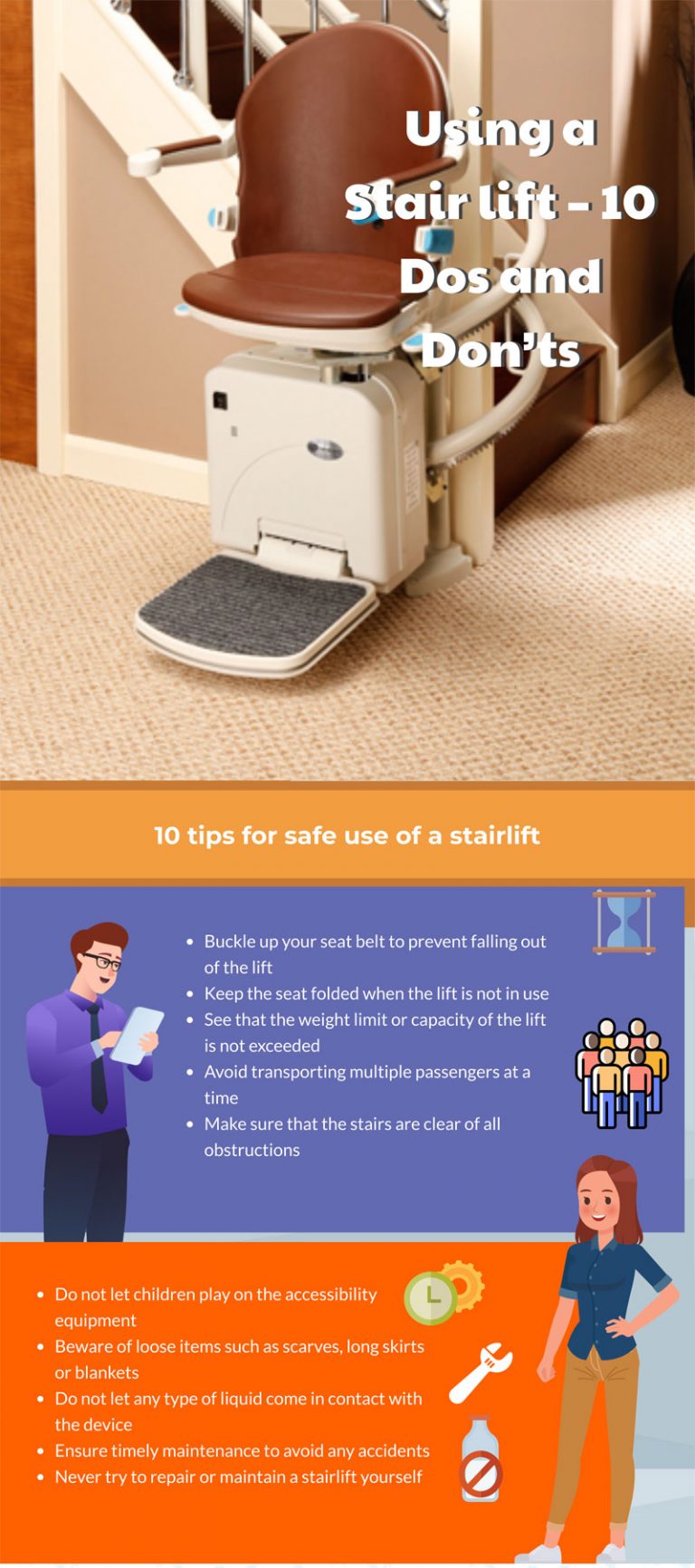 Using a Stair lift - 10 Dos and Don’ts